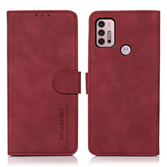 Custodia Portafoglio In Pelle Cover con Supporto D03Y per Motorola Moto G20 Rosso