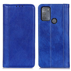 Custodia Portafoglio In Pelle Cover con Supporto D03Y per Motorola Moto G50 Blu