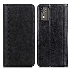 Custodia Portafoglio In Pelle Cover con Supporto D03Y per Nokia C02 Nero