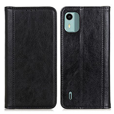 Custodia Portafoglio In Pelle Cover con Supporto D03Y per Nokia C12 Nero