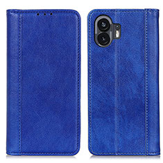 Custodia Portafoglio In Pelle Cover con Supporto D03Y per Nothing Phone 2 Blu