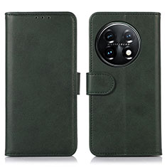 Custodia Portafoglio In Pelle Cover con Supporto D03Y per OnePlus 11 5G Verde