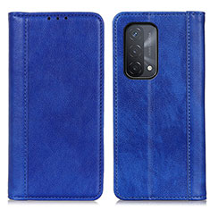 Custodia Portafoglio In Pelle Cover con Supporto D03Y per Oppo A54 5G Blu