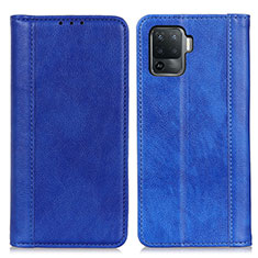 Custodia Portafoglio In Pelle Cover con Supporto D03Y per Oppo F19 Pro Blu