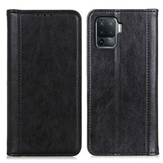 Custodia Portafoglio In Pelle Cover con Supporto D03Y per Oppo F19 Pro Nero