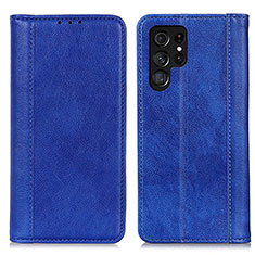 Custodia Portafoglio In Pelle Cover con Supporto D03Y per Samsung Galaxy S23 Ultra 5G Blu