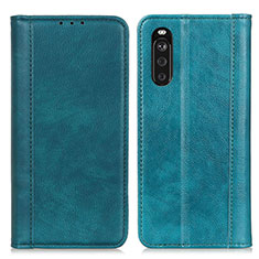 Custodia Portafoglio In Pelle Cover con Supporto D03Y per Sony Xperia 10 III SOG04 Verde