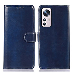 Custodia Portafoglio In Pelle Cover con Supporto D03Y per Xiaomi Mi 12 5G Blu