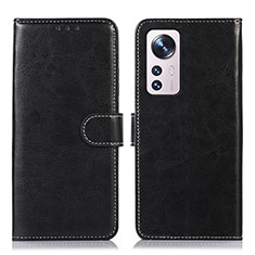 Custodia Portafoglio In Pelle Cover con Supporto D03Y per Xiaomi Mi 12 5G Nero