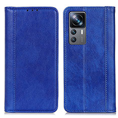 Custodia Portafoglio In Pelle Cover con Supporto D03Y per Xiaomi Mi 12T Pro 5G Blu