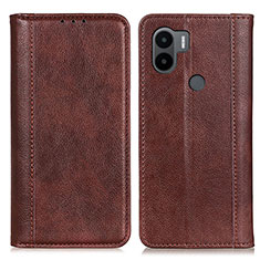 Custodia Portafoglio In Pelle Cover con Supporto D03Y per Xiaomi Redmi A1 Plus Marrone