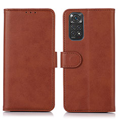 Custodia Portafoglio In Pelle Cover con Supporto D03Y per Xiaomi Redmi Note 11 4G (2022) Marrone