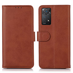 Custodia Portafoglio In Pelle Cover con Supporto D03Y per Xiaomi Redmi Note 11 Pro 4G Marrone