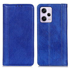 Custodia Portafoglio In Pelle Cover con Supporto D03Y per Xiaomi Redmi Note 12 Pro 5G Blu