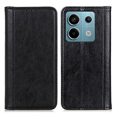 Custodia Portafoglio In Pelle Cover con Supporto D03Y per Xiaomi Redmi Note 13 Pro 5G Nero