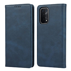 Custodia Portafoglio In Pelle Cover con Supporto D04T per Oppo A54 5G Blu