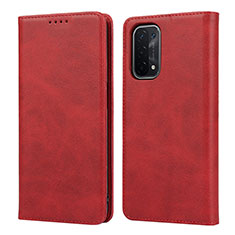 Custodia Portafoglio In Pelle Cover con Supporto D04T per Oppo A54 5G Rosso