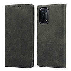 Custodia Portafoglio In Pelle Cover con Supporto D04T per Oppo A74 5G Nero