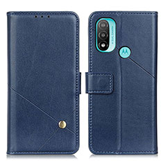 Custodia Portafoglio In Pelle Cover con Supporto D04Y per Motorola Moto E20 Blu