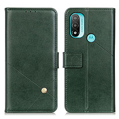 Custodia Portafoglio In Pelle Cover con Supporto D04Y per Motorola Moto E20 Verde