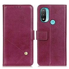 Custodia Portafoglio In Pelle Cover con Supporto D04Y per Motorola Moto E20 Viola