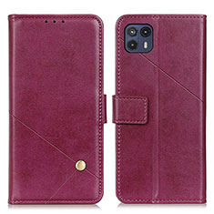 Custodia Portafoglio In Pelle Cover con Supporto D04Y per Motorola Moto G50 5G Viola