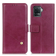 Custodia Portafoglio In Pelle Cover con Supporto D04Y per Oppo A94 4G Viola