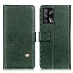 Custodia Portafoglio In Pelle Cover con Supporto D04Y per Oppo F19s Verde