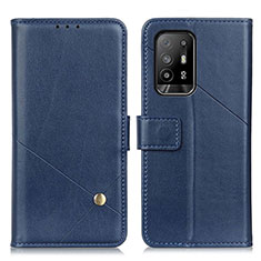 Custodia Portafoglio In Pelle Cover con Supporto D04Y per Oppo Reno5 Z 5G Blu