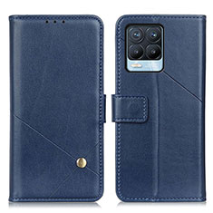 Custodia Portafoglio In Pelle Cover con Supporto D04Y per Realme 8 4G Blu