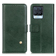 Custodia Portafoglio In Pelle Cover con Supporto D04Y per Realme 8 4G Verde