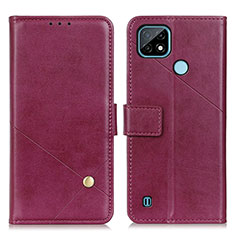 Custodia Portafoglio In Pelle Cover con Supporto D04Y per Realme C21 Rosso