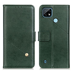 Custodia Portafoglio In Pelle Cover con Supporto D04Y per Realme C21 Verde