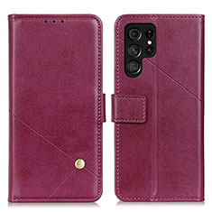 Custodia Portafoglio In Pelle Cover con Supporto D04Y per Samsung Galaxy S21 Ultra 5G Viola