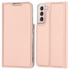 Custodia Portafoglio In Pelle Cover con Supporto D05T per Samsung Galaxy S21 Plus 5G Oro Rosa