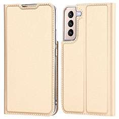 Custodia Portafoglio In Pelle Cover con Supporto D05T per Samsung Galaxy S22 5G Oro