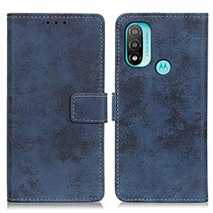 Custodia Portafoglio In Pelle Cover con Supporto D05Y per Motorola Moto E20 Blu