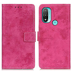 Custodia Portafoglio In Pelle Cover con Supporto D05Y per Motorola Moto E30 Rosa Caldo