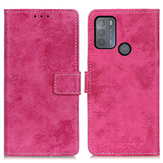 Custodia Portafoglio In Pelle Cover con Supporto D05Y per Motorola Moto G50 Rosa Caldo