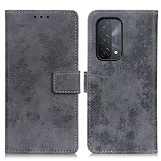 Custodia Portafoglio In Pelle Cover con Supporto D05Y per Oppo A54 5G Grigio