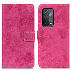 Custodia Portafoglio In Pelle Cover con Supporto D05Y per Oppo A54 5G Rosa Caldo