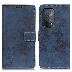 Custodia Portafoglio In Pelle Cover con Supporto D05Y per Oppo A74 5G Blu