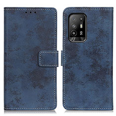 Custodia Portafoglio In Pelle Cover con Supporto D05Y per Oppo A94 5G Blu