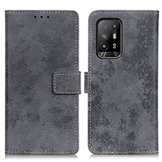 Custodia Portafoglio In Pelle Cover con Supporto D05Y per Oppo A95 5G Grigio