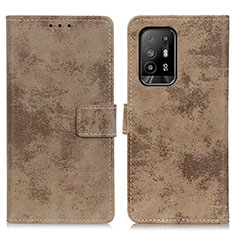 Custodia Portafoglio In Pelle Cover con Supporto D05Y per Oppo Reno5 Z 5G Khaki