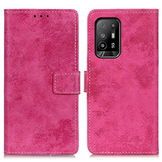 Custodia Portafoglio In Pelle Cover con Supporto D05Y per Oppo Reno5 Z 5G Rosa Caldo