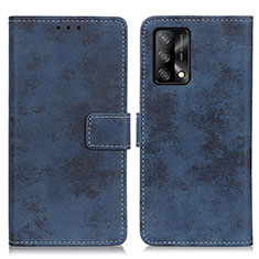 Custodia Portafoglio In Pelle Cover con Supporto D05Y per Oppo Reno6 Lite Blu