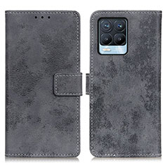 Custodia Portafoglio In Pelle Cover con Supporto D05Y per Realme 8 4G Grigio