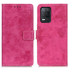 Custodia Portafoglio In Pelle Cover con Supporto D05Y per Realme 8 5G Rosa Caldo