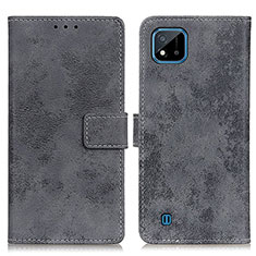 Custodia Portafoglio In Pelle Cover con Supporto D05Y per Realme C11 (2021) Grigio